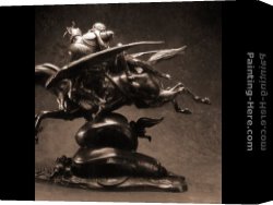 Antoine Canvas Paintings - Roger and Angelica on the Hippogriff [detail 1] by Antoine Louis Barye